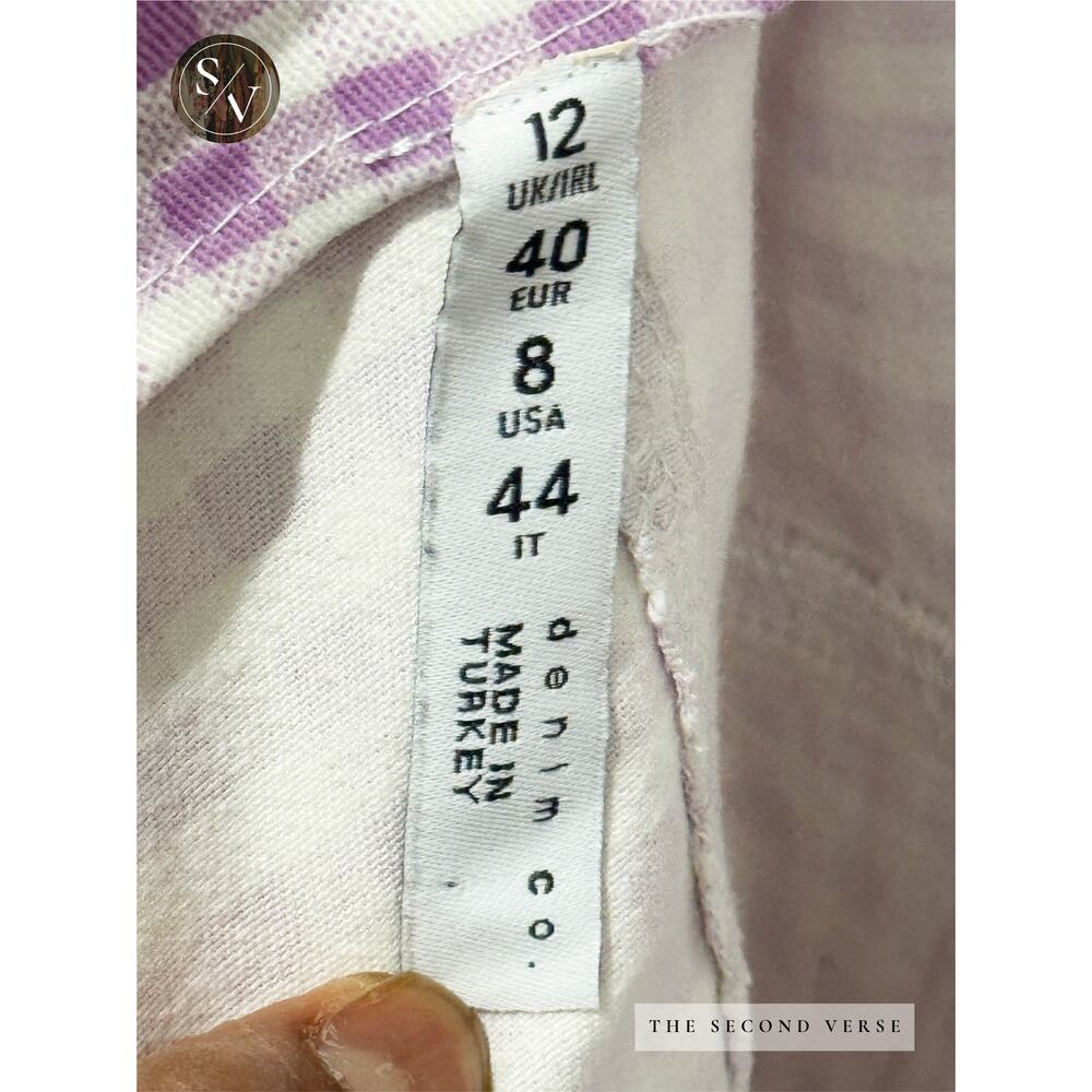Denim Co Lilac & White Purple White Plaid Mini Dress Cottagecore Y2K Size 8 - Picture 9 of 11